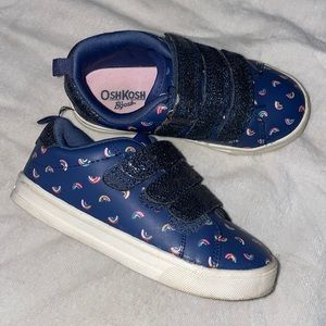 🌈Osh Kosh Navy Rainbow kids hook-&-loop sneaker size 9 💙